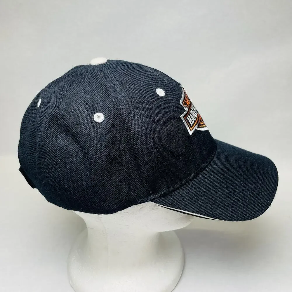 Harley Davidson Motorcycles Cap Embroidered‎ Logo Black StrapBack Baseball Hat